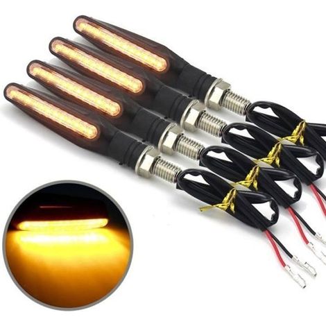 Clignotants Moto Universels - 12 LED Ambre - 12V - Noir (1/4)