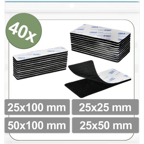 Quadrios 25CA665 Pastilles rondes auto-agrippantes à coller partie velours et partie agrippante (L x l) 50 mm x 100 mm