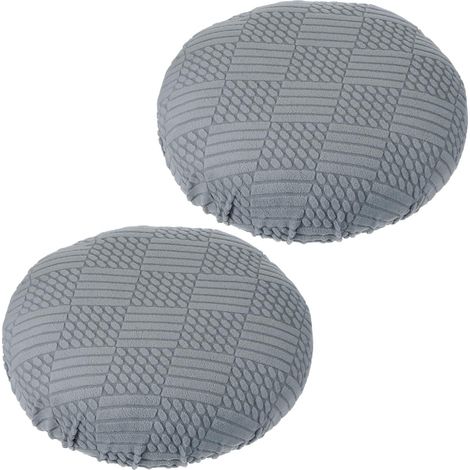 CCYKXA2 Pieces Round Stool Covers Dark Gray Stool Cushion Elastic Seat Cover for 11-14 Inch Bar Chairs, Elastic Covers (1/5)