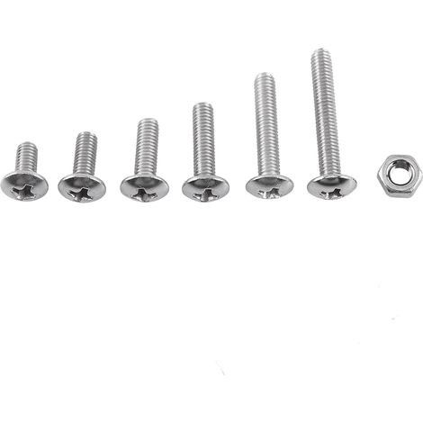 Assortiment de vis, boulons et écrous hexagonaux M3 en acier inoxydable 304 (tête bombée) (1/5)
