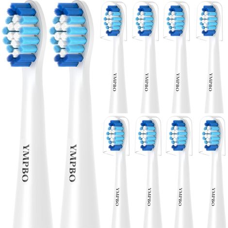 rossettes De Rechange Compatibles avec Pulsonic, Pack De 10 Blanc  Têtes de Brosse à dents électrique, Adulte (1/5)