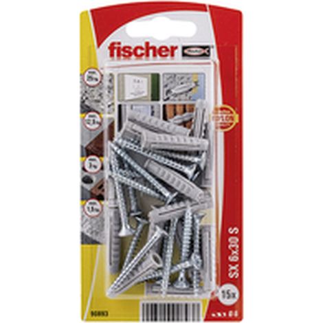 FISCHER SX Tappi a vite Ø6x30mm - Blister 15 unità 567827 (1/3)