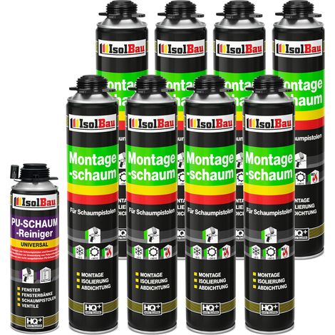 IsolBau Pistol Mounting Foam B2 Montageschaum 8 x 750 ml 1 x Cleaner (1/5)