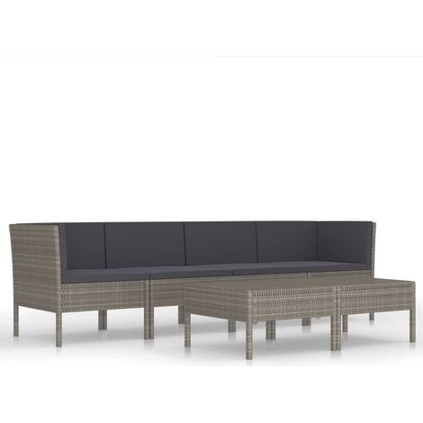 Maison Exclusive - 6-tlg. Garten-Lounge-Set mit Auflagen Poly Rat