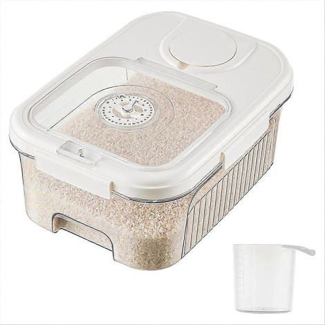 Boîte de rangement pour riz - Distributeur de farine, Conteneur pour aliments pour animaux, Seau de rangement pour aliments secs, Résistant à l'humidité, Organisateur de cuisine (1/5)