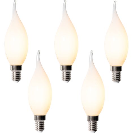 Set of 5 E14 Dimmable LED Bulbs BXS35 Opal 4W 450 lm 2200K