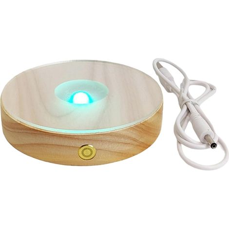 Socle lumineux pour objets en verre, base lumineuse LED à intensité (1/5)
