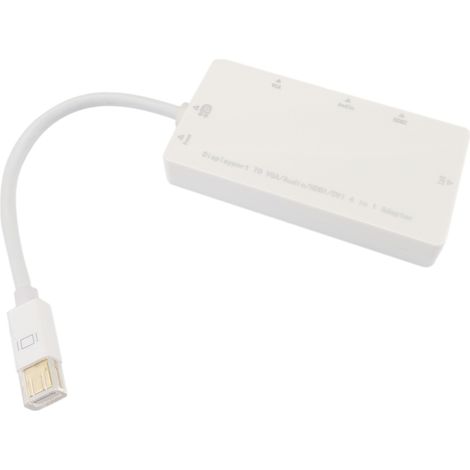 BeMatik - MiniDisplayPort vers VGA DVI HDMI audio blanche (1/5)