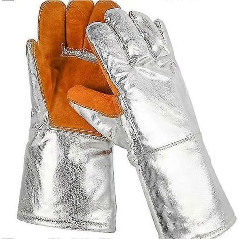 Gants résistants aux hautes températures (1000 degrés), ignifugés, anti-brûlures, isolants thermiques, résistants à la fusion de l'aluminium (1/5)