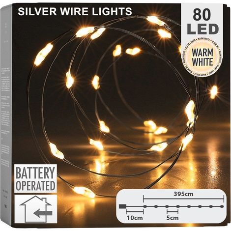 Ghirlanda luminosa Koopman LED argento 395 cm 80 lampadine (1/5)