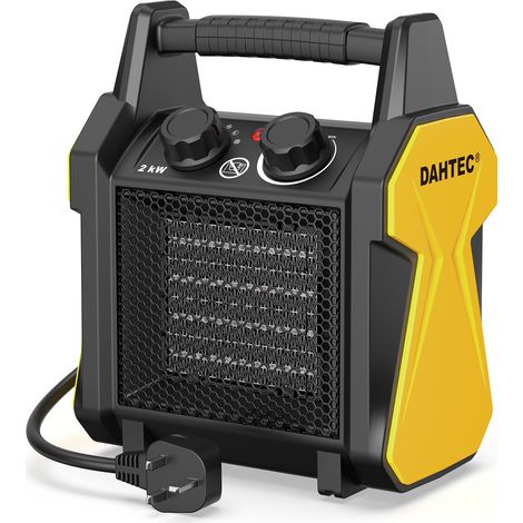 DAHTEC Portable Fan Heater 2000W, Double Safety & Compact Design, Ideal for the Whole House.