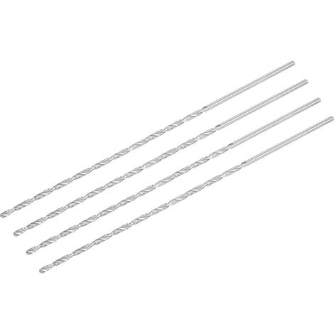 HSS Haute Vitesse Acier Extra Long Forets Hélicoïdaux 3mm Perceuse Diamètre 200mm Longueur 4Pcs (1/5)