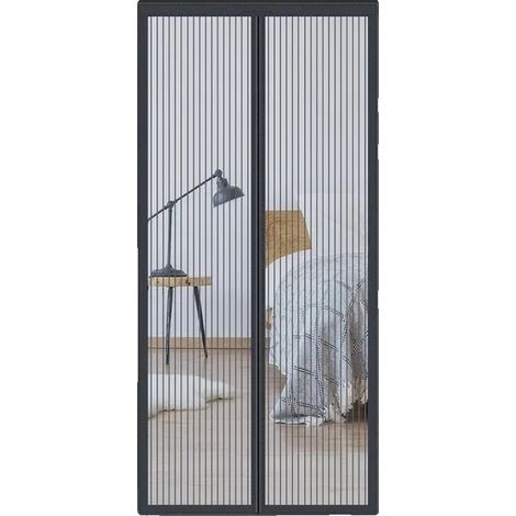 Insektenschutz, Einfache Installation, Belüftetes Design, schwarz, 90x210cm (1/2)