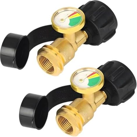 Lot de 2 jauges de niveau de réservoir de propane pour camping-car, avec code couleur, pour réservoirs de 2,3 à 18 kg, détecteur de fuite de propane de camping-car, universel pour tous les (1/5)