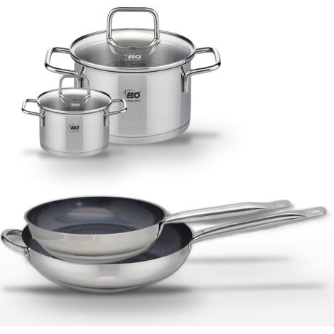 Lot Poêles 28/32cm Elo Profi Therm Platinum et Faitouts 12/20cm (1/5)