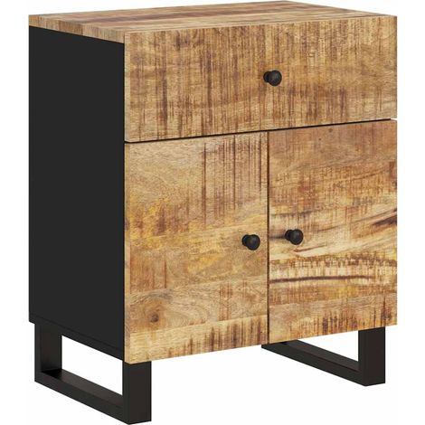 Mesita de noche madera mango madera contrachapada 50x33x60 cm vidaXL (1/5)