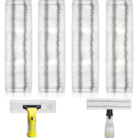Ersatzmikrofaser Wischbezug Ersatzteile Kompatibel 4 Stück für Kärcher WV1 WV2 WV5 Fenstersauger Sprühflasche Zubehör 275  70mm Entfernt Effektiv Schmutz und Streifen (1/5)