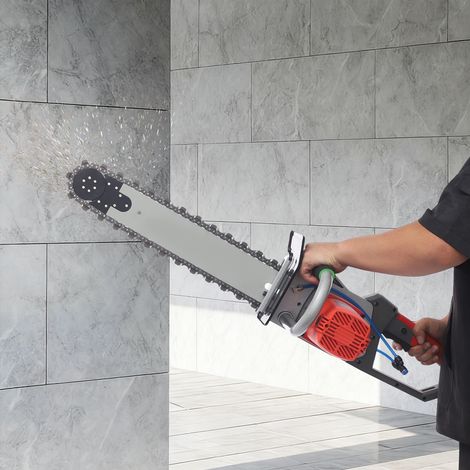 Scie à Chaîne Électrique en Béton, Tronçonneuse Coupe-Palette de Mur avec Suppression de la Poussière Nourrie à l'Eau, Chaînes Diamantées, Profondeur de Coupe 48cm, Moteur 6500W, Vitesse 6300 tr/min (1/5)