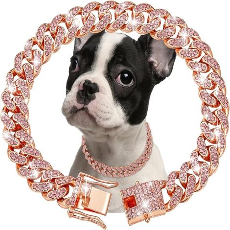 Collier de chaîne pour perro eslabones cubains 13 mm ancrage, métal, pour chats et chiens petits, moyens, grands (12 pouces) (1/5)