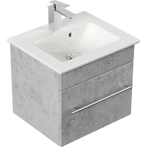 Badmöbel mit Villeroy und Boch Venticello Waschbecken 50 cm SoftClose beton (1/5)