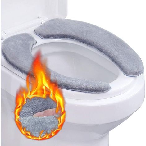 Housse de siège de toilette, 2 housses de siège de toilette en mousse à mémoire de forme lavables (1/5)