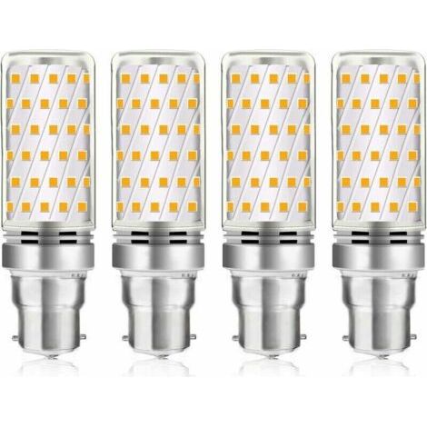 QORVA-Ampoule LED Mais B22 16W Blanc Froid 6000K, 1600LM, Équivalent Halogène B22 100W-120W, AC 230V, Ampoule B22 pour Garage/Studio, non-dimmable, lot de 4 [Classe énergétique A]
