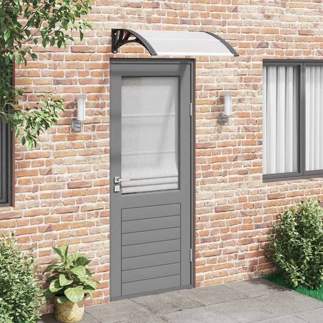 Marquise-Auvent de porte Noir et transparent 200x75 cm PC (1/5)