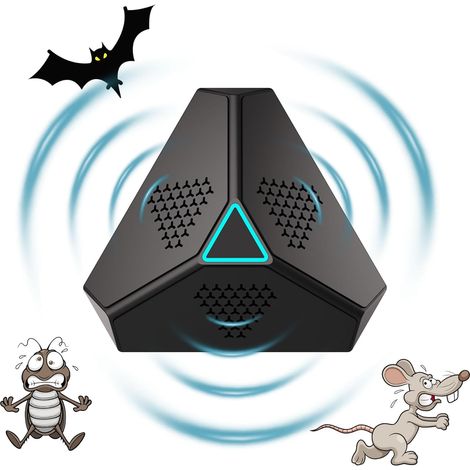 Ultrasonic Rat Repellent, Ultrasonic Mouse Repellent, 360° Ultrasonic Mouse and Rat Repellent with LED Light, Ultrasonic Repellent for Rodents, Parasites, Spiders, Butterflies, and Ants (1/5)