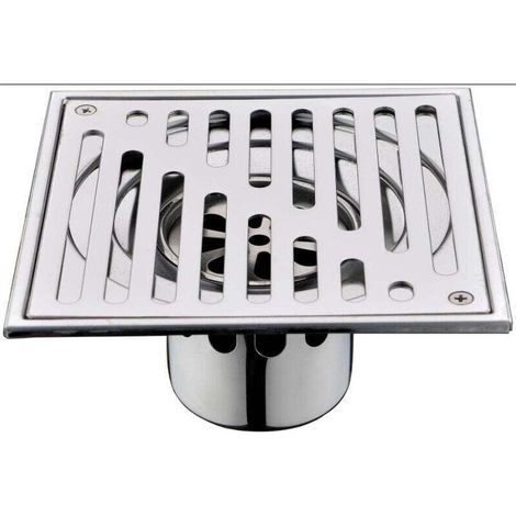Siphon Douche À L Italienne - Acier Inoxydable - Anti-Odeur - Crépine Anti-Obstruction - 150 mm x 150 mm (1/4)