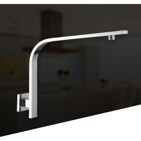 Square solid brass shower arm with collar, High height shower arm and flange, swan for shower head set Chrome (1/4)