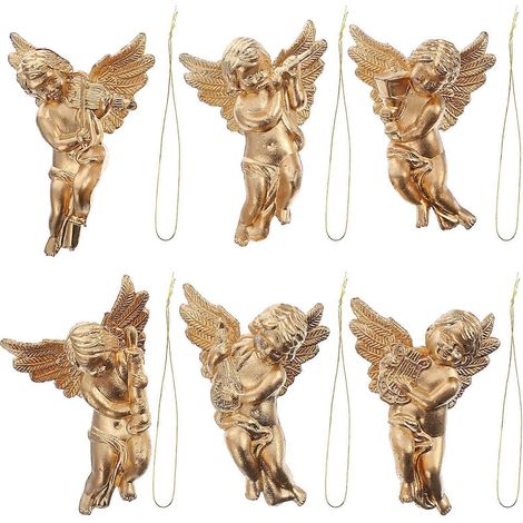 24 adorables pendentifs de Noël en plastique, motif ange, décorations à suspendre pour Noël (1/5)