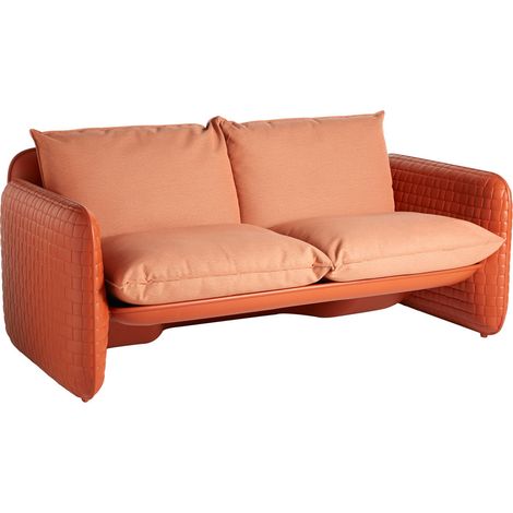 Mara Sofa Arancione terra - Cuoio arancione originale slide di design per giardino esterno interno colorata moderna polietilene made in Italy sedia seduta poltrona divano (1/5)