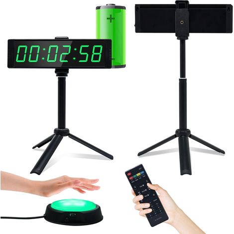Horloge de Gym pour Salle de Sport à Domicile, minuterie de Fitness avec Bouton Marche/arrêt, minuterie d'intervalle pour l'entraînement, chronomètre/Compte à rebours avec télécommande, Horloge (1/5)