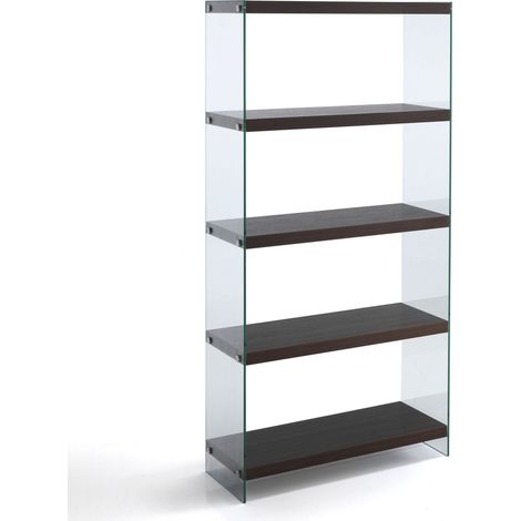Libreria 5 ripiani effetto legno finitura noce cm. H.159xL.75xP.29,5