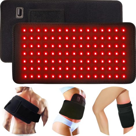Tappetino per terapia con luce infrarossa per dolori corporei, terapia profonda NIR per sollievo da schiena, ginocchia, mani e piedi, cintura riscaldante portatile 660nm 850nm per la casa