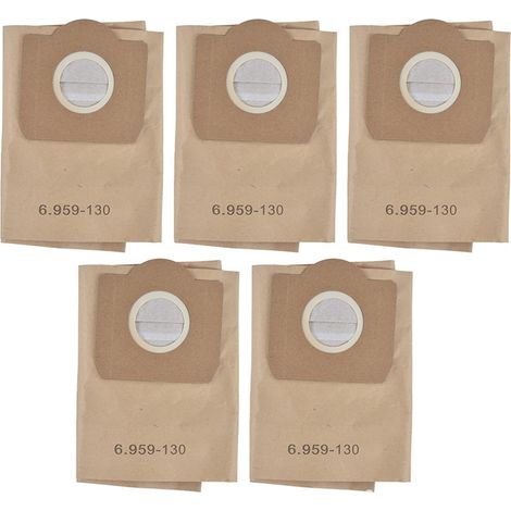 5 Stück - Papierfilterbeutel Papierfiltertüten Staubsaugerbeutel Set kompatibel mit Kärcher ersetzt 6.959-130.0 (1/4)