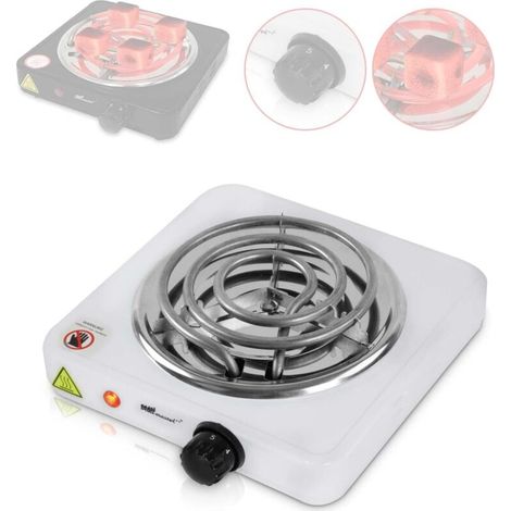 Allume Charbon - électrique, 1000 W, Thermostat 5 Positions, Protection Surchauffe, en Blanc - Plaque Chauffante Chicha, Narguilé, Charbon Naturel LO-Ron