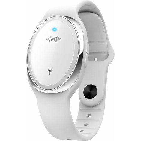 Montre anti-moustique à ondes ultrasoniques M18 Bracelet anti-moustique électronique portable étanche extérieur, blanc (1/5)