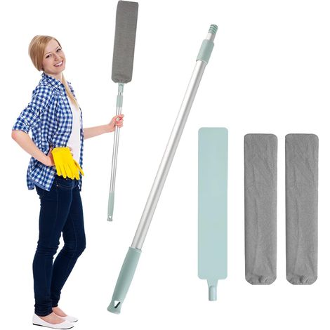Éliminez la poussière des recoins à l'aide de la brosse bleue et du chiffon de rechange (1/5)