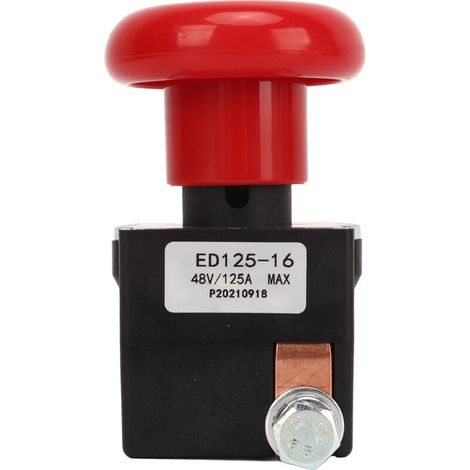 Replacement Emergency Stop Switch for Forklifts, Fits Most Forklifts, 48V 125A Metal Alloy Emergency Stop Switch (1/5)