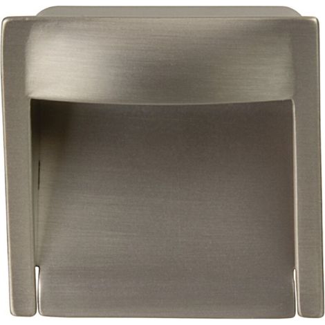 Poignée coquille carrée à encastrer intégration invisible en alliage zingué finition nickelé brossé 45x45mm Meuble Cuvette Cuisine Porte coulissante Tiroir Placard (1/3)