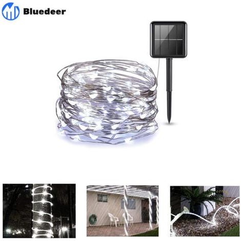 LED Guirlande Solaire Extérieure, 22M Guirlande Lumineuse Solaire IP65 Etanche Lampe Décorative Solaire pour Jardin d'été, Patio, Tente, Mariage Bluedeer (1/4)