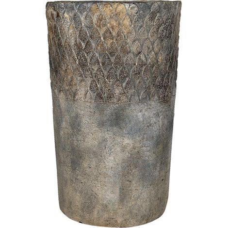 Pot de Fleurs d'Intérieur en Pierre Grise Style Rural et Rustique - Jardinière - 24 x 39 cm - PANGIVO (1/5)