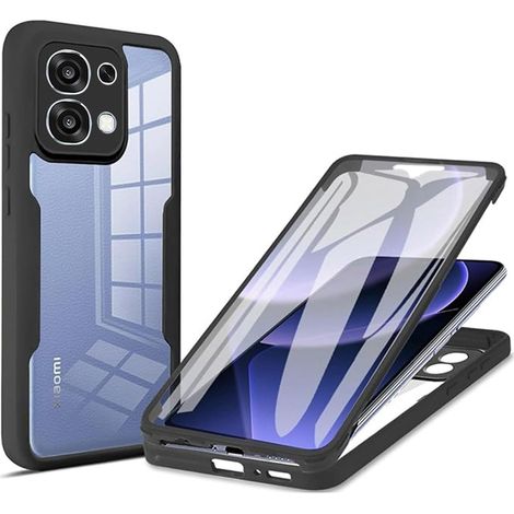 Coque pour Oppo A6 Pro 5G/4G avec Protection D'écran, Étui Avant et Arrière 360 Degres Antichoc Housse, Antirayures Robuste Bumper Transparente Case, Noir