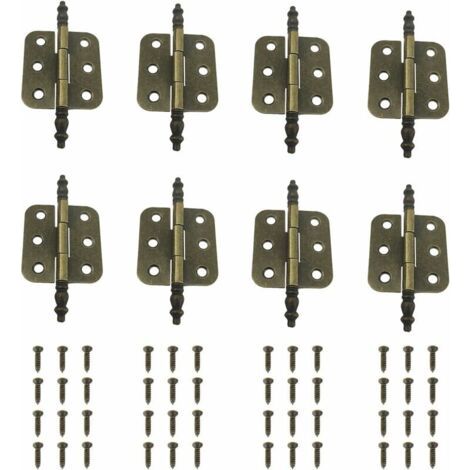 Bisagra decorativa plegable de hierro vintage para puerta de armario o mueble antiguo (8 piezas, 70 x 35 mm)