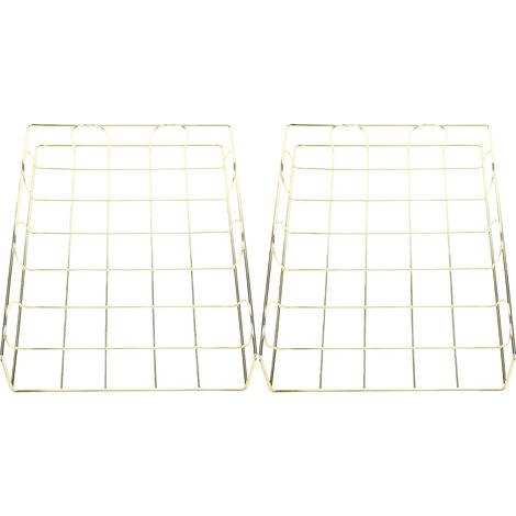 2 pièces fer organisateur de fichiers panier bureau empilable A4 porte-plateau en papier pour le bureau à domicile or (1/5)
