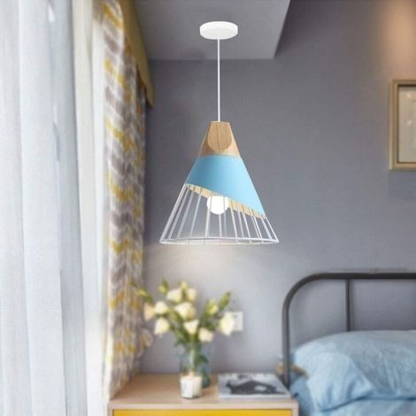 Moderne industrielle Pendelleuchte aus Holz mit Metallschirm, E27-Fassung, schlichter Käfig-Kronleuchter, kreative, verstellbare Hängeleuchte aus Eisen für Wohnzimmer, Schlafzimmer, Esszimmer, Küche (1/4)