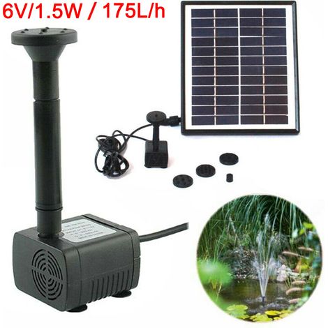 Solar-Wasserpumpen-Set, Fördermenge 175 l/h, für Springbrunnen, Vogeltränken, Gärten, Schwimmbäder oder Aquarien. (1/3)