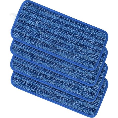 Lot de 4 lingettes réutilisables pour Swiffer Wet Jet, lingettes de rechange pour balai à franges Swiffer Wet Jet, balais à franges en microfibre lavables pour le nettoyage des sols secs ou humides (4 (1/5)