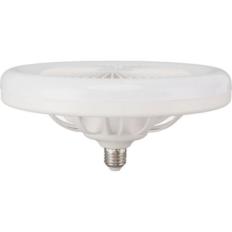 Mini ventilateur de plafond avec éclairage LED 2 en 1 E27 30W 85-265V blanc silencieux pour chambre et salon